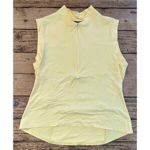 Canari Women’s XL Yellow Athletic Blouse Sleeveless 1/2 Zip NOWT